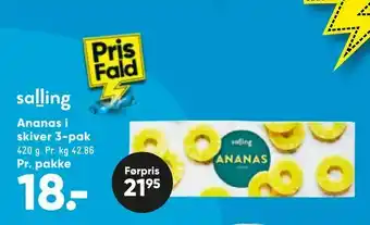 Bilka Ananas i skiver 3-pak tilbud
