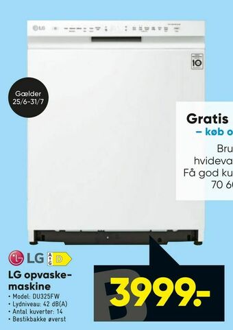 Bilka LG opvaskemaskine tilbud