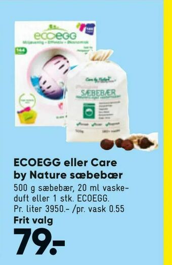Bilka ECOEGG eller Care by Nature sæbebær tilbud