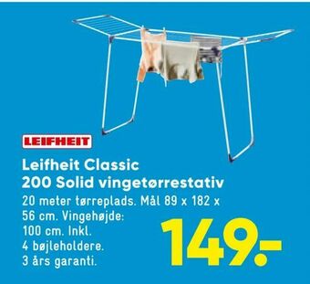 Bilka Leifheit Classic 200 Solid vingetørrestativ tilbud