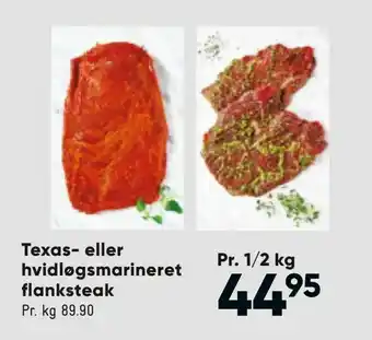 Bilka Texas- eller hvidløgsmarineret flanksteak tilbud