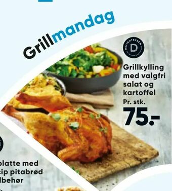 Grillkylling med valgfri salat og kartoffel