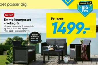 Bilka Emma loungesæt - koksgrå tilbud