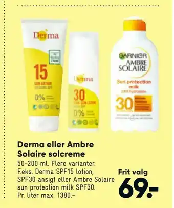 Bilka Derma eller Ambre Solaire solcreme tilbud