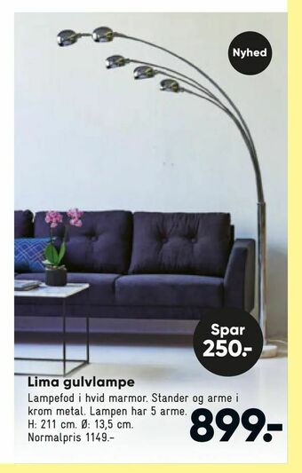 Bilka Lima gulvlampe tilbud