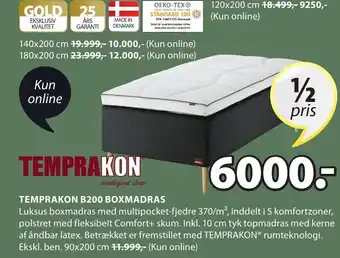 JYSK Temprakon B200 Boxmadras tilbud