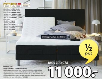 JYSK Dreamzone Gold E40 Latex Elevationsseng tilbud