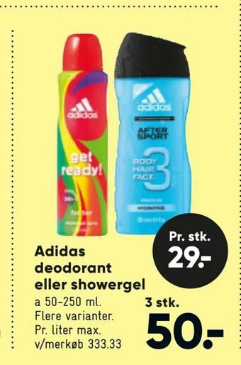 Bilka Adidas deodorant eller showergel tilbud