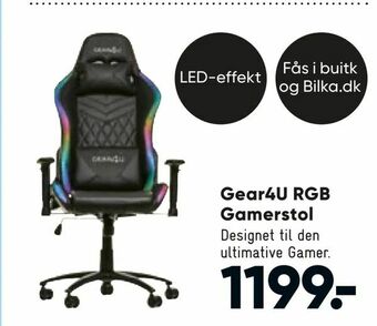 Bilka Gear4U RGB Gamerstol tilbud