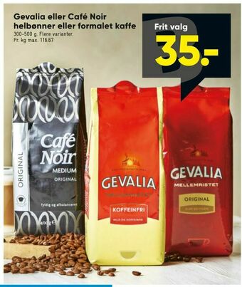 Bilka Gevalia eller Café Noir helbønner eller formalet kaffe tilbud