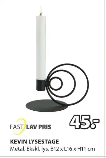 JYSK Fast Lav Pris Kevin Lysestage tilbud