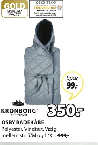 JYSK KronBorg Of Denmark Osby Badekåbe tilbud