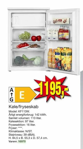 Harald Nyborg Køle/fryseskab tilbud