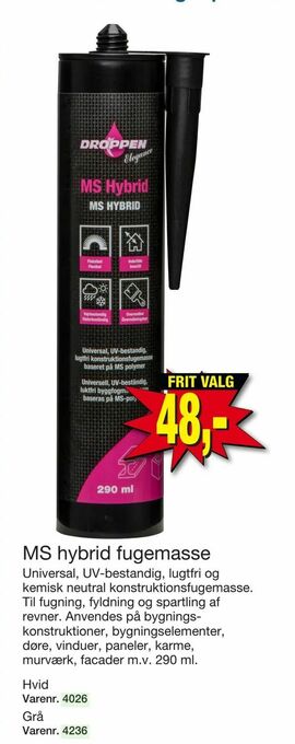 Harald Nyborg MS hybrid fugemasse tilbud