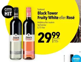 Citti Black tower fruity white eller rosé tilbud