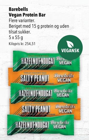 Barebells vegan protein bar