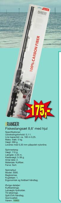 Harald Nyborg Fiskestangsæt 8,6' med hjul tilbud