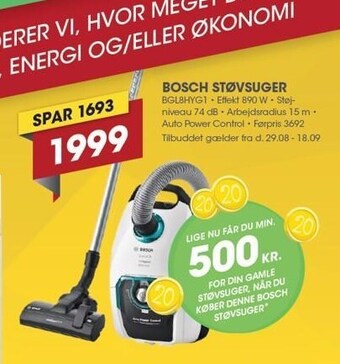 Punkt1 Bosch støvsuger tilbud