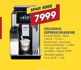 Punkt1 Delonghi espressomaskine tilbud