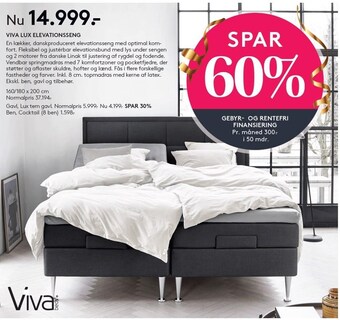 SengeSpecialisten Viva lux elevationsseng tilbud