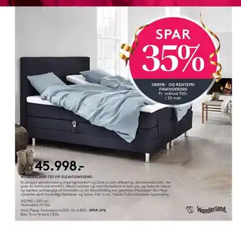 SengeSpecialisten Wonderland 733 vip elevationsseng tilbud