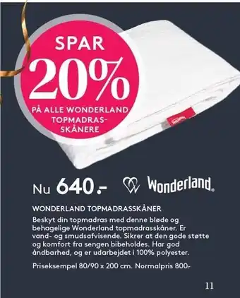 SengeSpecialisten Wonderland topmadrasskåner tilbud