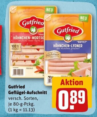 REWE DE Gutfried Geflügel Aufschnitt tilbud