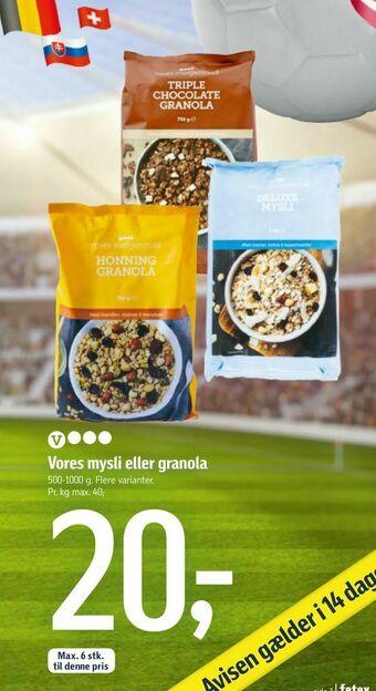 Føtex Vores mysli eller granola tilbud