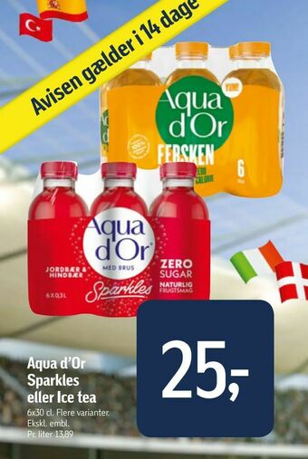 Føtex Aqua d'Or Sparkles eller Ice tea tilbud