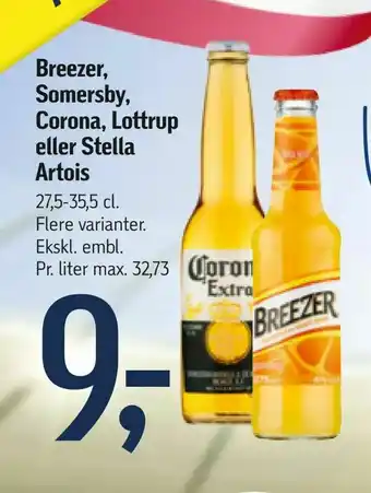 Føtex Breezer, Somersby, Corona, Lottrup eller Stella Artois tilbud