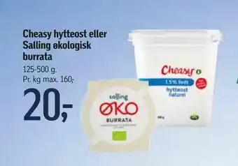 Føtex Cheasy hytteost eller Salling økologisk burrata tilbud