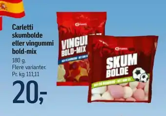 Føtex Carletti skumbolde eller vingummi bold-mix tilbud