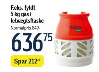 Føtex Fyldt 5 kg gas i letvægtsflaske tilbud