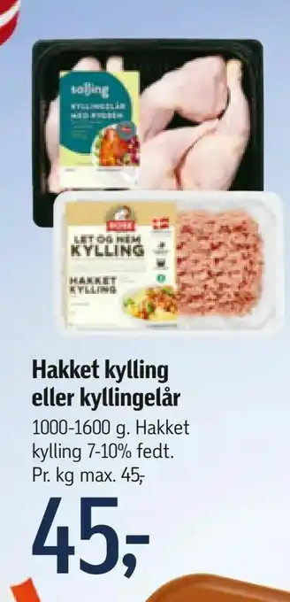 Føtex Hakket kylling eller kyllingelår tilbud