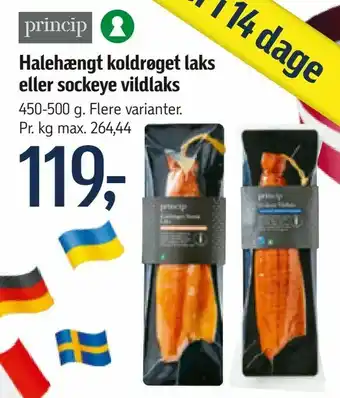 Halehængt koldrøget laks eller sockeye vildlaks