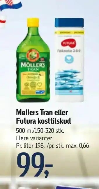 Føtex Møllers Tran eller Futura kosttilskud tilbud