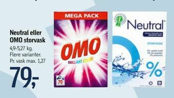 Føtex Neutral eller OMO storvask tilbud