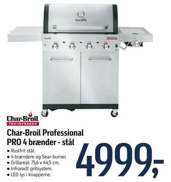 Føtex Char-Broil Professional PRO 4 brænder - stål tilbud