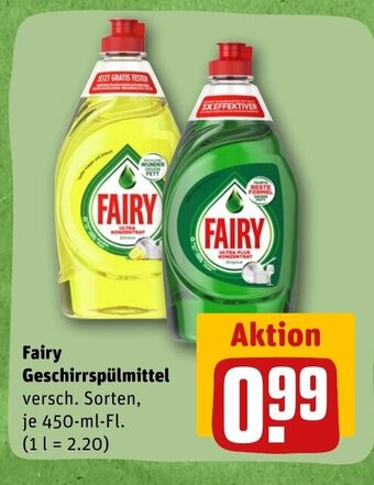 REWE DE Fairy Geschirrspülmittel tilbud