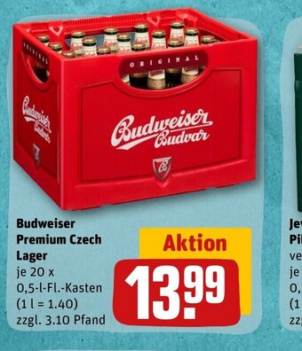 REWE DE Budweiser Premium Czech Lager tilbud