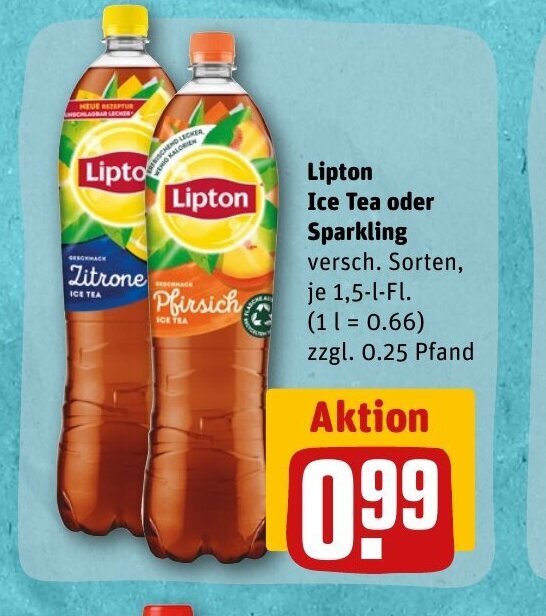 Lipton Ice tea Oder Sparkling tilbud hos REWE