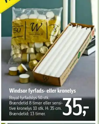 Føtex Windsor fyrfads- eller kronelys tilbud