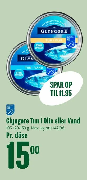 Min Købmand Glyngøre Tun i Olie eller Vand tilbud