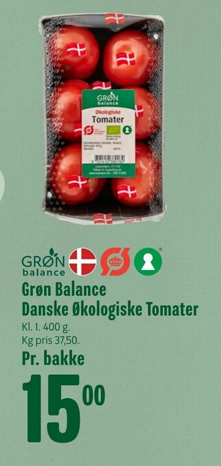 Min Købmand Grøn Balance Danske Økologiske Tomater tilbud