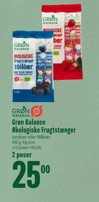 Min Købmand Grøn Balance Økologiske Frugtstænger tilbud