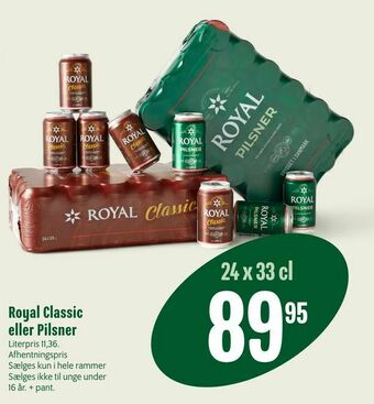 Min Købmand Royal Classic eller Pilsner tilbud