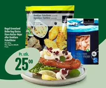 Min Købmand Royal Greenland Disko Bay Ekstra Store Kutter-Rejer eller Ovnklare Fiskefileter tilbud