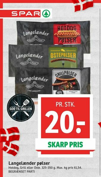 SPAR Langelænder pølser tilbud