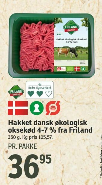 SPAR Hakket dansk økologisk oksekød 4-7 % fra Friland tilbud