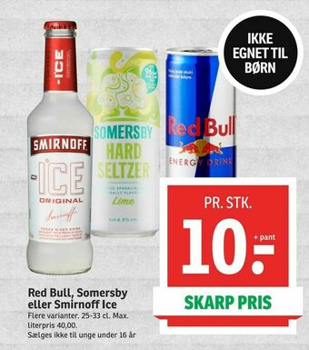 SPAR Red Bull, Somersby eller Smirnoff Ice tilbud